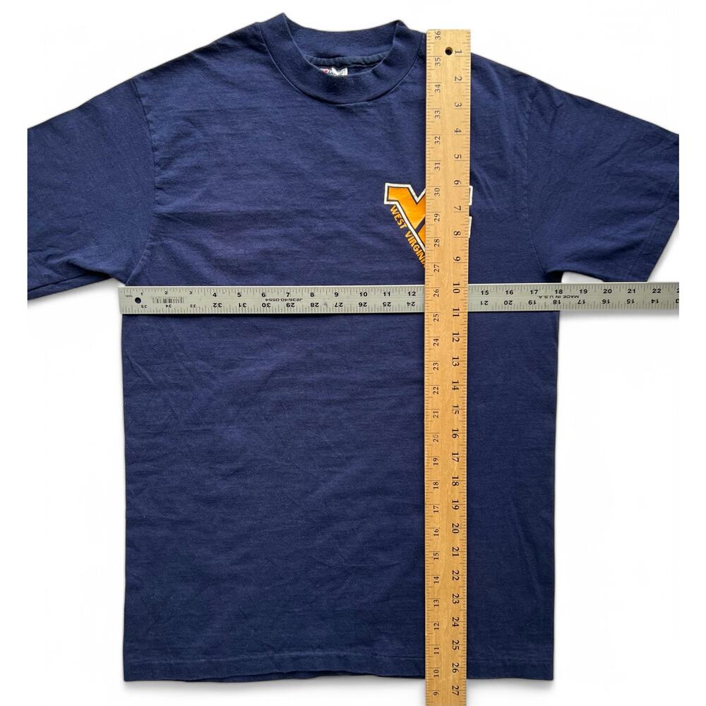 Vintage West Virginia University Mountaineers College T Shirt SingleStitch Hanes - Picture 8 of 8